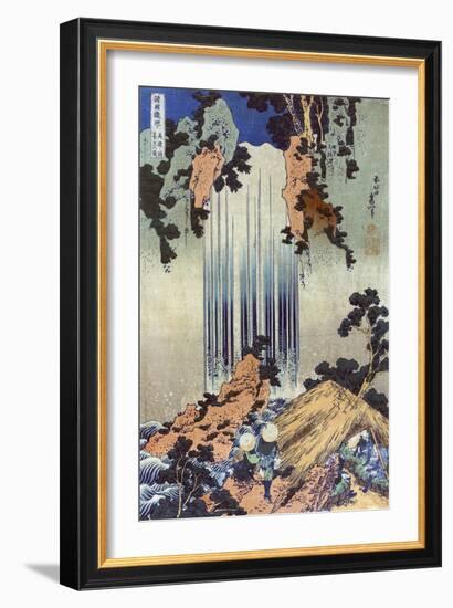 Yoro Waterfall in Mino, Japanese Wood-Cut Print-Lantern Press-Framed Art Print