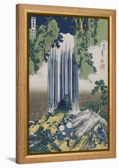 Yoro Waterfall, Mino Province', from the Series 'A Journey to the Waterfalls of All the Provinces'-Katsushika Hokusai-Framed Premier Image Canvas