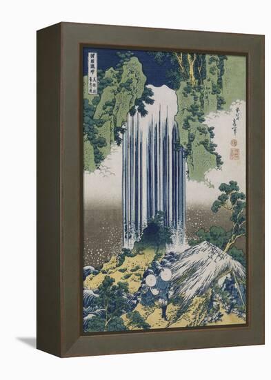 Yoro Waterfall, Mino Province', from the Series 'A Journey to the Waterfalls of All the Provinces'-Katsushika Hokusai-Framed Premier Image Canvas