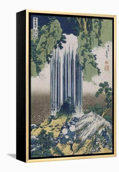 Yoro Waterfall, Mino Province', from the Series 'A Journey to the Waterfalls of All the Provinces'-Katsushika Hokusai-Framed Premier Image Canvas