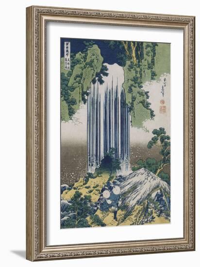 Yoro Waterfall, Mino Province', from the Series 'A Journey to the Waterfalls of All the Provinces'-Katsushika Hokusai-Framed Premium Giclee Print