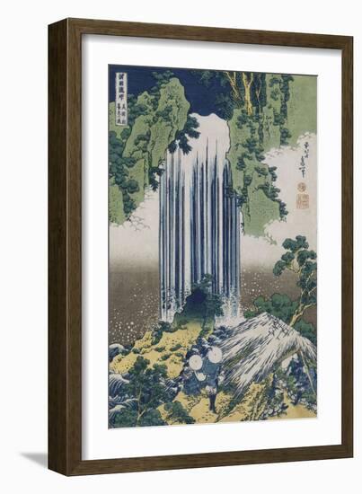 Yoro Waterfall, Mino Province', from the Series 'A Journey to the Waterfalls of All the Provinces'-Katsushika Hokusai-Framed Premium Giclee Print