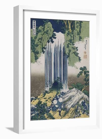 Yoro Waterfall, Mino Province', from the Series 'A Journey to the Waterfalls of All the Provinces'-Katsushika Hokusai-Framed Premium Giclee Print