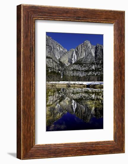 Yosemite Falls and Reflection in Merced River-Doug Meek-Framed Photographic Print