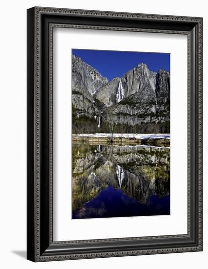Yosemite Falls and Reflection in Merced River-Doug Meek-Framed Photographic Print