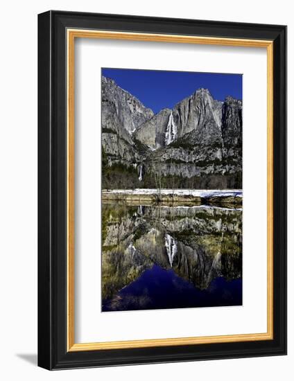 Yosemite Falls and Reflection in Merced River-Doug Meek-Framed Photographic Print