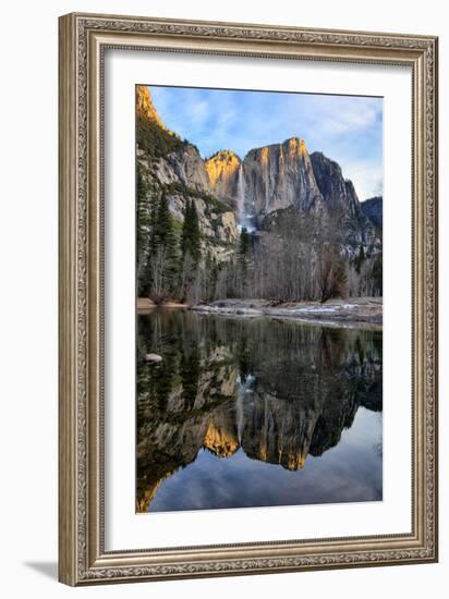 Yosemite Falls In Reflection, Late Winter, Yosemite National Park-Vincent James-Framed Photographic Print