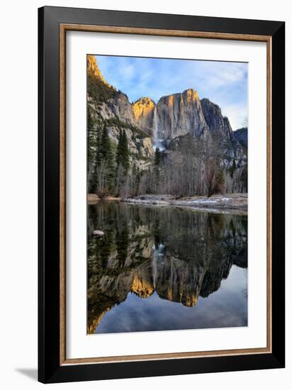 Yosemite Falls In Reflection, Late Winter, Yosemite National Park-Vincent James-Framed Photographic Print