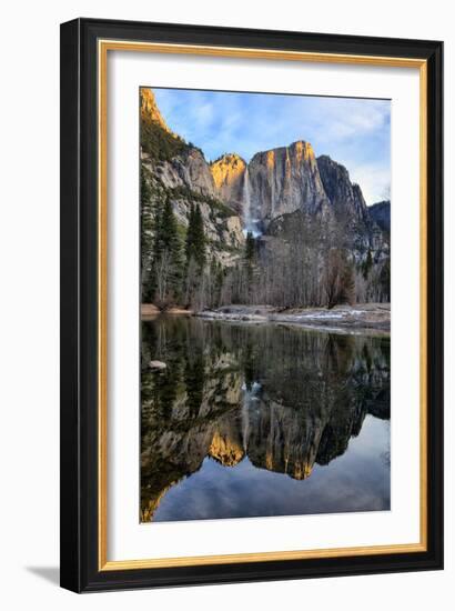Yosemite Falls In Reflection, Late Winter, Yosemite National Park-Vincent James-Framed Photographic Print
