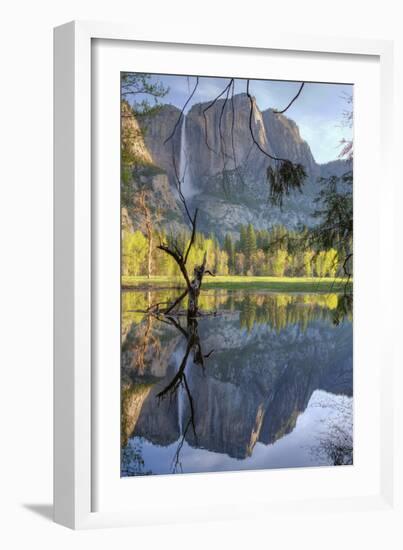 Yosemite Falls Reflection at Swinging Bridge-Vincent James-Framed Photographic Print