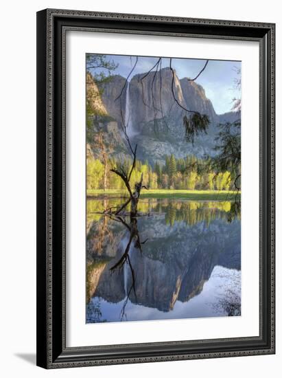 Yosemite Falls Reflection at Swinging Bridge-Vincent James-Framed Photographic Print