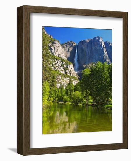 Yosemite Falls With The Merced River-George Oze-Framed Photographic Print