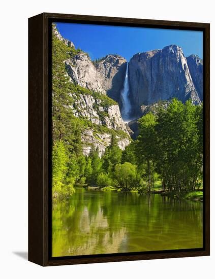 Yosemite Falls With The Merced River-George Oze-Framed Premier Image Canvas