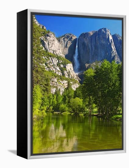 Yosemite Falls With The Merced River-George Oze-Framed Premier Image Canvas