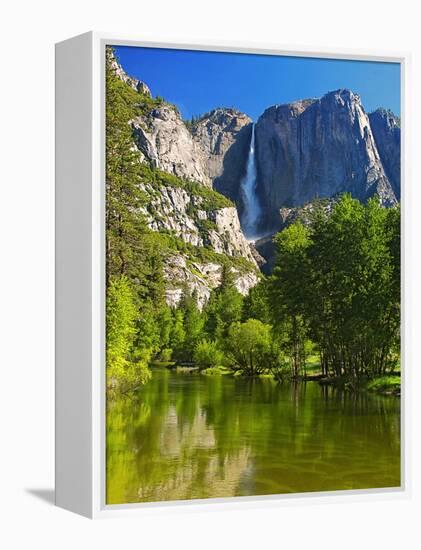 Yosemite Falls With The Merced River-George Oze-Framed Premier Image Canvas