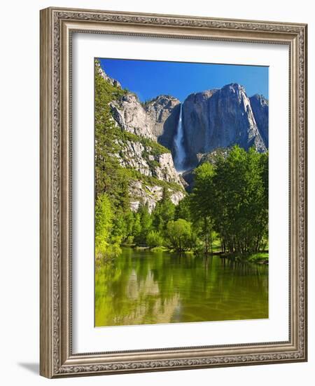 Yosemite Falls With The Merced River-George Oze-Framed Photographic Print