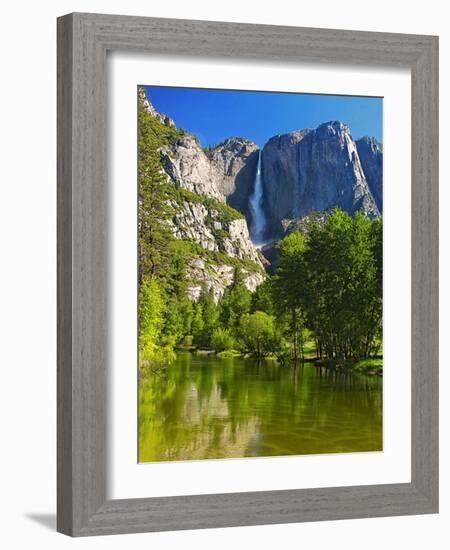 Yosemite Falls With The Merced River-George Oze-Framed Photographic Print