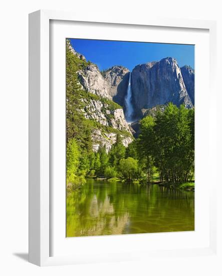 Yosemite Falls With The Merced River-George Oze-Framed Photographic Print