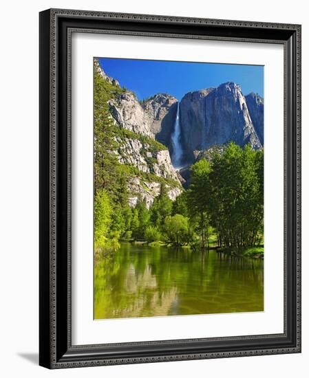 Yosemite Falls With The Merced River-George Oze-Framed Photographic Print