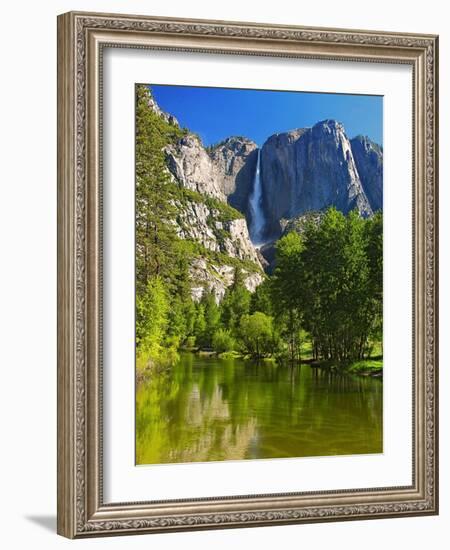 Yosemite Falls with the Merced River-George Oze-Framed Photographic Print