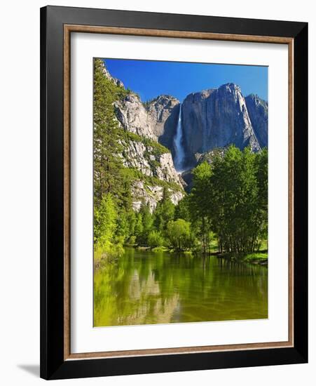 Yosemite Falls with the Merced River-George Oze-Framed Photographic Print