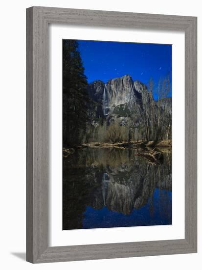 Yosemite Falls, Yosemite Valley, Ca Yosemite Falls Reflected In The Merced River By Moonlight-Joe Azure-Framed Photographic Print