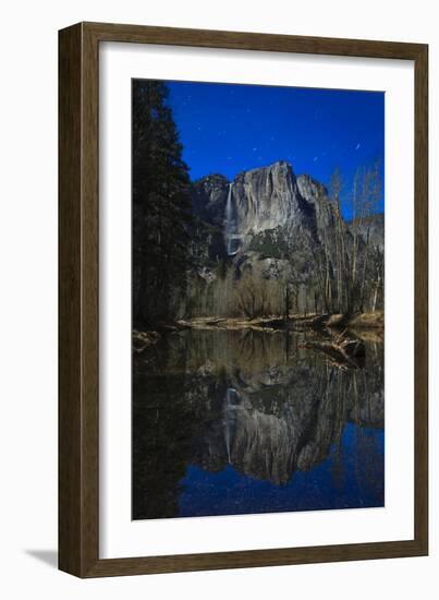 Yosemite Falls, Yosemite Valley, Ca Yosemite Falls Reflected In The Merced River By Moonlight-Joe Azure-Framed Photographic Print