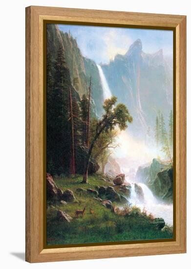 Yosemite Falls-Albert Bierstadt-Framed Stretched Canvas