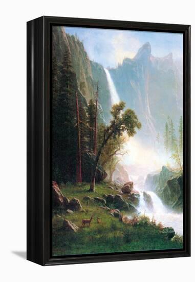 Yosemite Falls-Albert Bierstadt-Framed Stretched Canvas