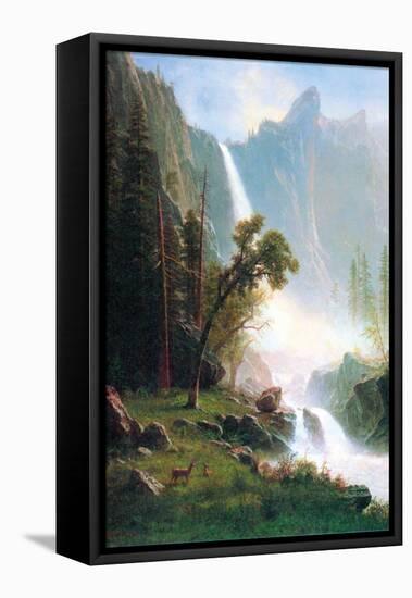 Yosemite Falls-Albert Bierstadt-Framed Stretched Canvas