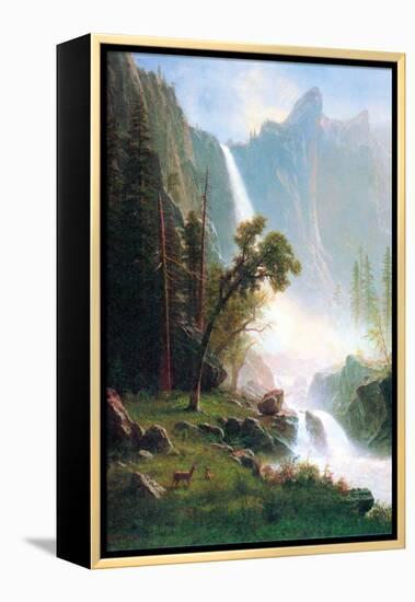 Yosemite Falls-Albert Bierstadt-Framed Stretched Canvas