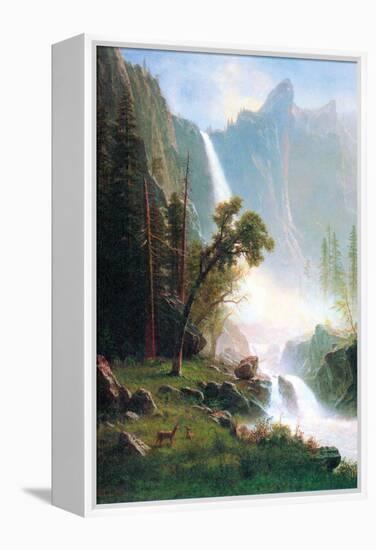 Yosemite Falls-Albert Bierstadt-Framed Stretched Canvas