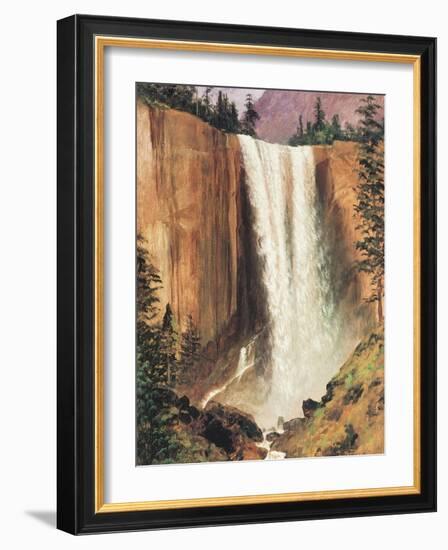 Yosemite Falls-Albert Bierstadt-Framed Art Print