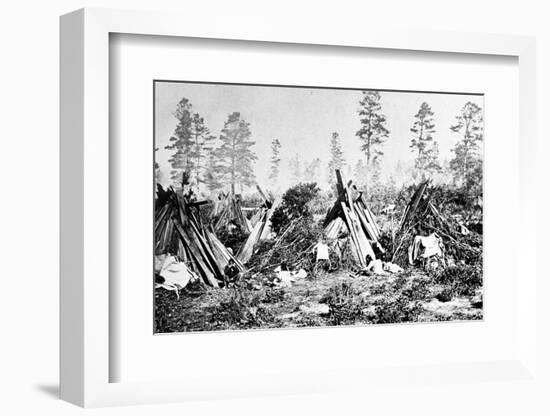 Yosemite Indian Huts, C.1870s-American Photographer-Framed Photographic Print