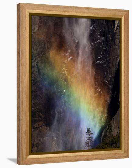 Yosemite National Park, California: Detail of a Rainbow Emerging from the Mist of Yosemite Falls-Ian Shive-Framed Premier Image Canvas