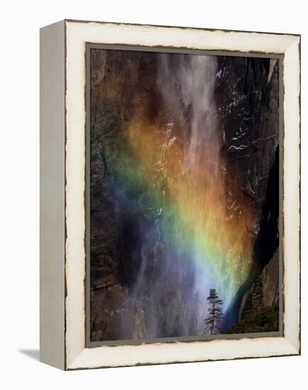 Yosemite National Park, California: Detail of a Rainbow Emerging from the Mist of Yosemite Falls-Ian Shive-Framed Premier Image Canvas