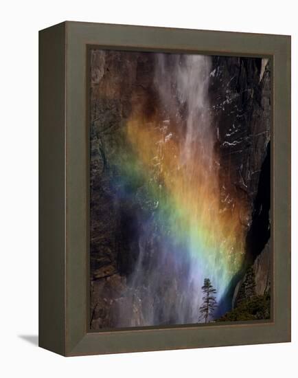 Yosemite National Park, California: Detail of a Rainbow Emerging from the Mist of Yosemite Falls-Ian Shive-Framed Premier Image Canvas