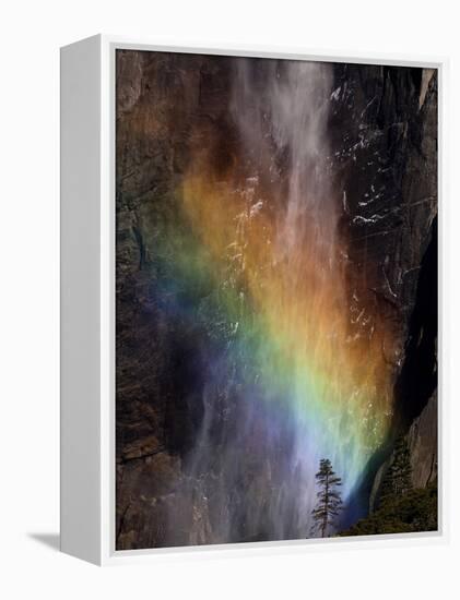 Yosemite National Park, California: Detail of a Rainbow Emerging from the Mist of Yosemite Falls-Ian Shive-Framed Premier Image Canvas