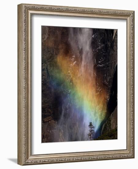 Yosemite National Park, California: Detail of a Rainbow Emerging from the Mist of Yosemite Falls-Ian Shive-Framed Photographic Print