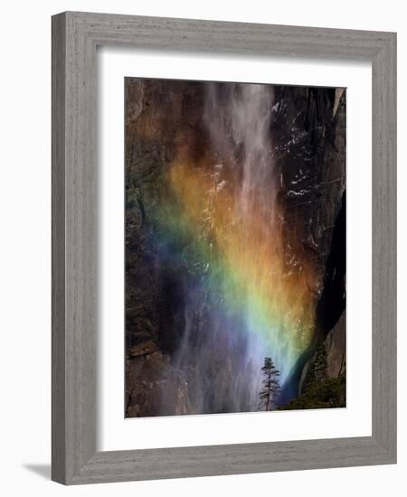 Yosemite National Park, California: Detail of a Rainbow Emerging from the Mist of Yosemite Falls-Ian Shive-Framed Photographic Print