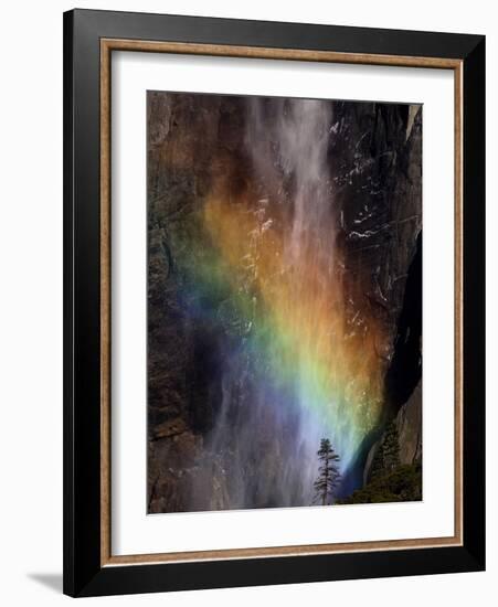 Yosemite National Park, California: Detail of a Rainbow Emerging from the Mist of Yosemite Falls-Ian Shive-Framed Photographic Print