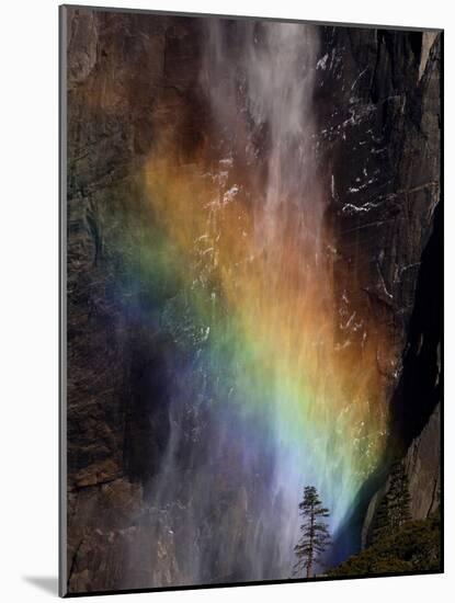 Yosemite National Park, California: Detail of a Rainbow Emerging from the Mist of Yosemite Falls-Ian Shive-Mounted Photographic Print