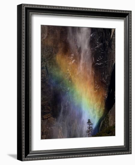 Yosemite National Park, California: Detail of a Rainbow Emerging from the Mist of Yosemite Falls-Ian Shive-Framed Photographic Print