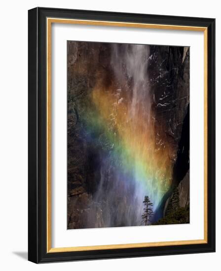 Yosemite National Park, California: Detail of a Rainbow Emerging from the Mist of Yosemite Falls-Ian Shive-Framed Photographic Print