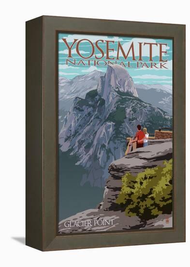 Yosemite National Park, California - Glacier Point and Half Dome-Lantern Press-Framed Stretched Canvas