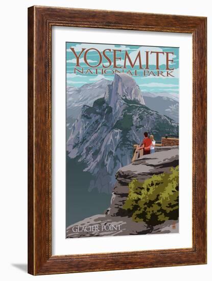 Yosemite National Park, California - Glacier Point and Half Dome-Lantern Press-Framed Art Print