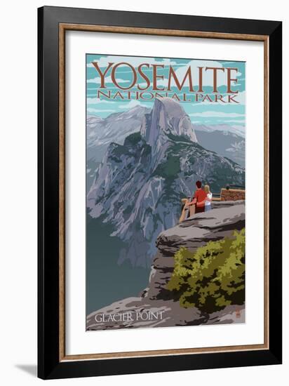 Yosemite National Park, California - Glacier Point and Half Dome-Lantern Press-Framed Art Print