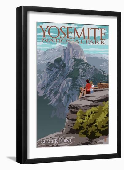 Yosemite National Park, California - Glacier Point and Half Dome-Lantern Press-Framed Art Print