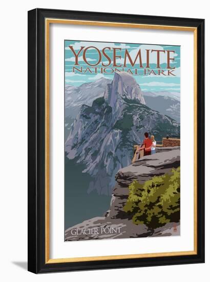 Yosemite National Park, California - Glacier Point and Half Dome-Lantern Press-Framed Art Print