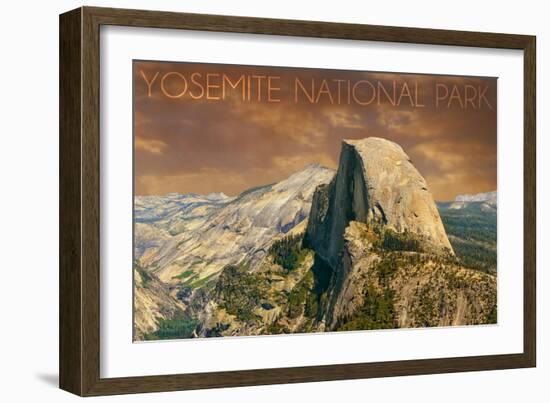 Yosemite National Park, California - Half Dome from Glacier Point-Lantern Press-Framed Art Print